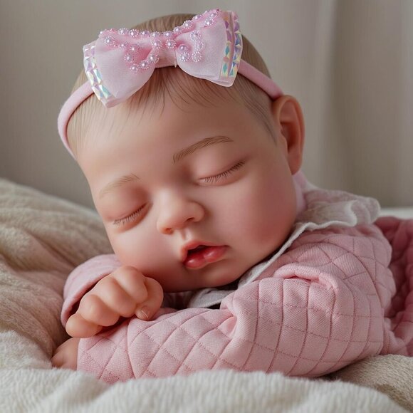 17-Inch Real Baby Feeling Realistic-Newborn Sweet Smile Sleeping Dolls - Picture 2 of 7